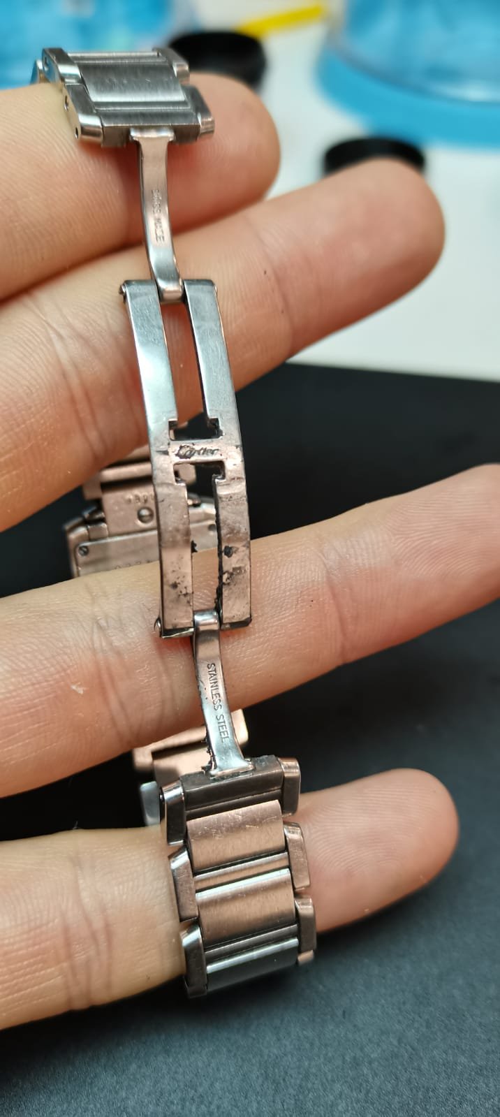 Cartier Tank watch repair in for battery reseal and clean in